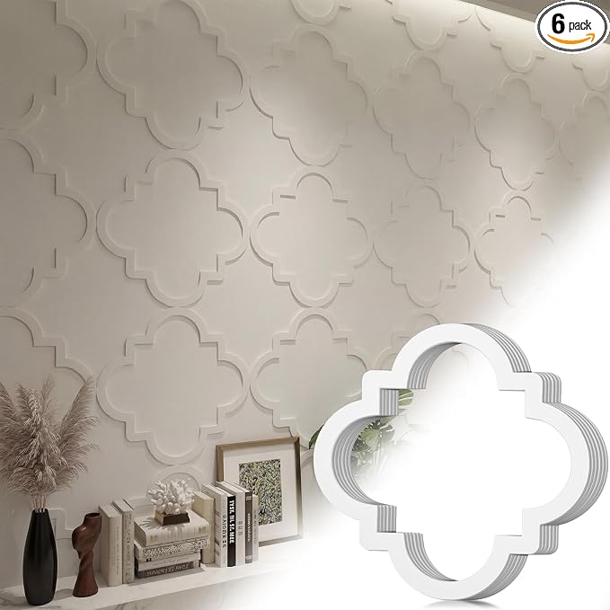 Yalikop 6 Pcs 3D 12inch Wall Panels Premade Wainscoting Kits Large Art by Yalikop