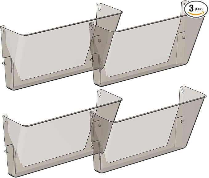 Gawerk Clear Acrylic Single Pocket, Plastic Hanging Wall Mount File Holder by Gawerk