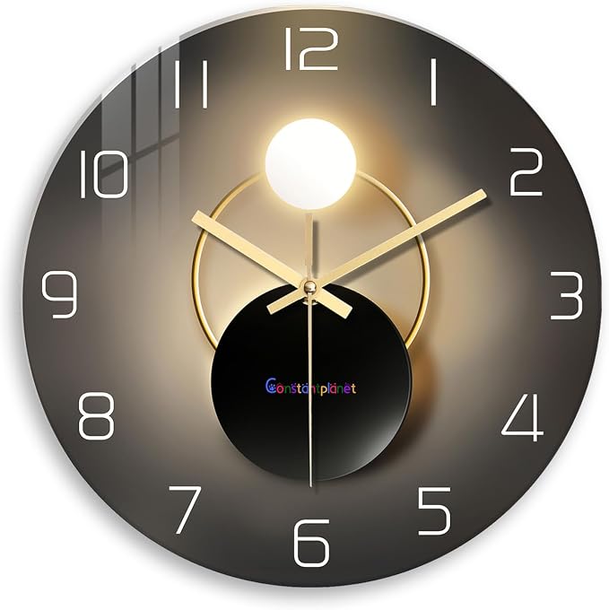 Large Wall Clocks Battery Operated 16 Inch Round Glass Analog Wall Clock Silent by Constantplanet%E6%97%97%E8%88%B0%E5%BA%97