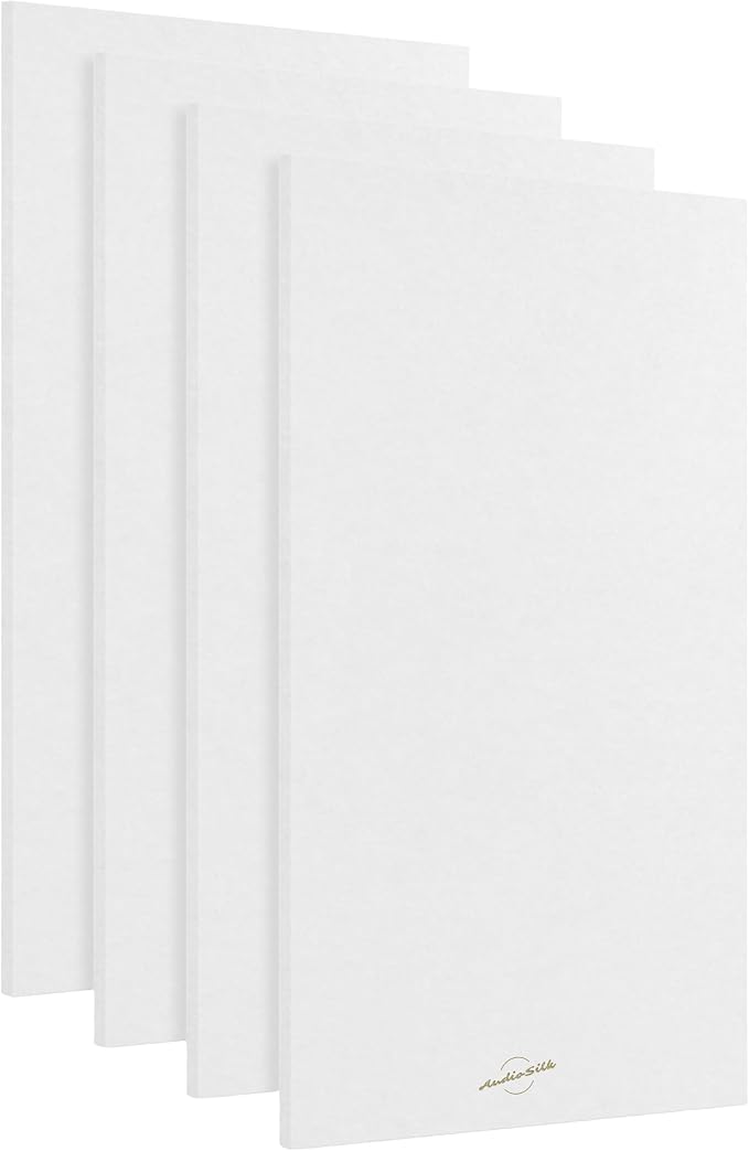 Acoustic Panels, 4 Pack ROOM KIT, Pure White by AudioSilk
