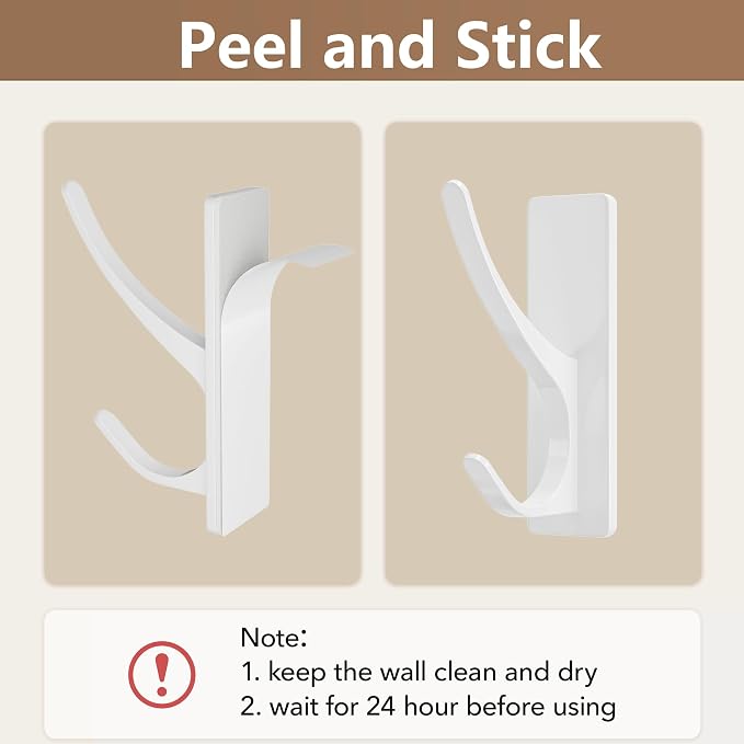 pickpiff White Self Adhesive Coat Hooks - Image 6