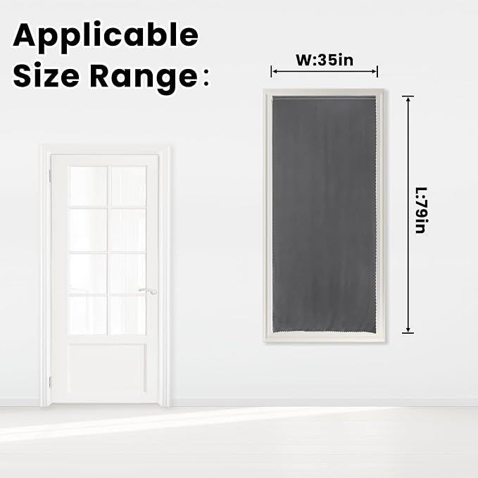 Magic Tape Stick On Curtains Window Shades Pull Down Blackout Window Cover - Image 7