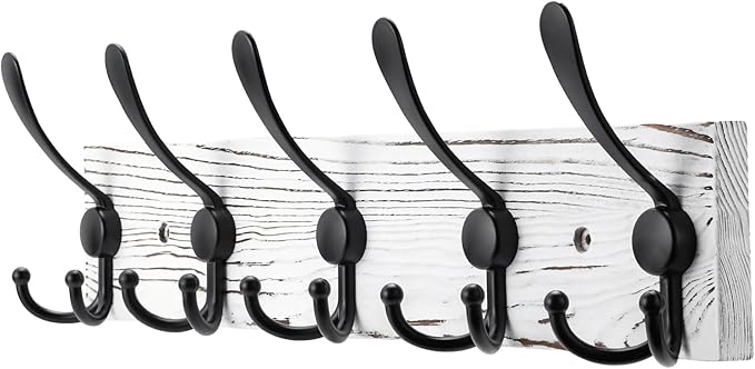 Kuhome Coat Rack Wall Mount Wooden Hat Rack by Kuhome
