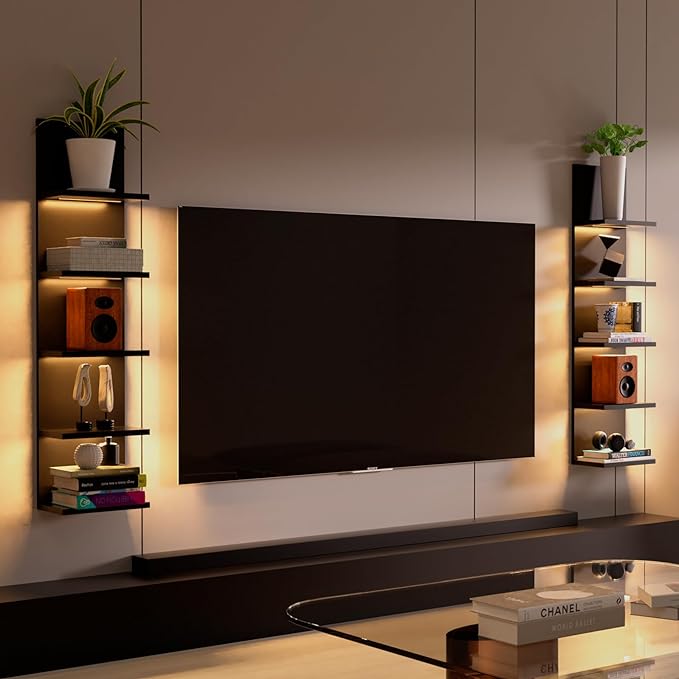 Homaterial 5 Tier Wall Shelf Unit, Wall Mount, Floating Column Home Decor - Image 4