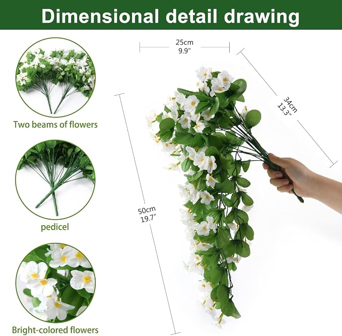 ZFProcess Artificial Fake Hanging Flowers Plants - Image 6