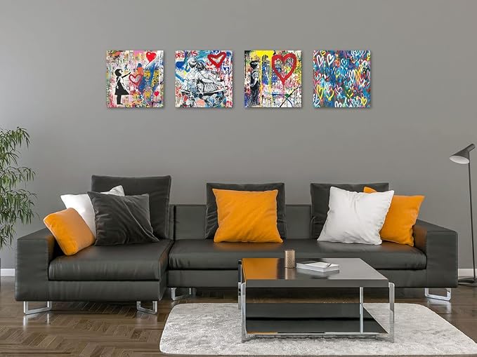 Biufo Banksy Canvas Wall Art Pictures Pop Graffiti Street Art Painting Artwork - Image 4