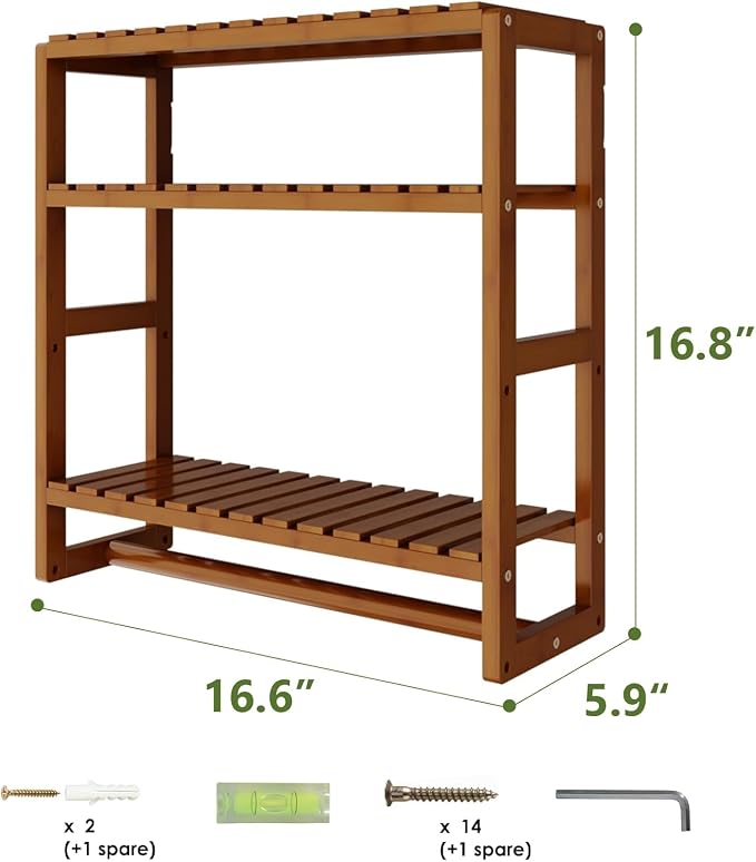 Galood Over The Toilet Storage Bathroom Shelves Wall Mounted 3 Tier Space Saver - Image 2