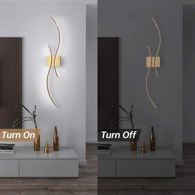 CANEOE Modern Wall Sconce, 39Inch Gold LED Wall Light Fixtures, 6000K Bathroom - Image 5