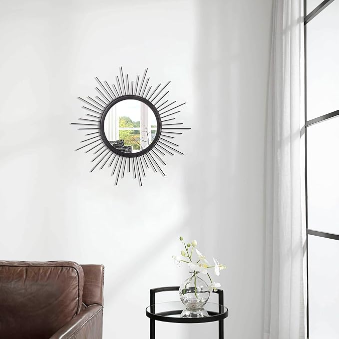 Black Sunburst Spoked Mirrors for Wall Boho Home Round Wall Art Mirror Classic - Image 4