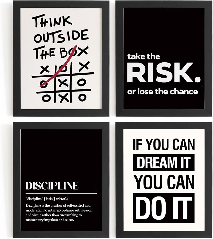DSHFG Inspirational Office Motivational Wall Art Decor Prints Set of 4 by Unknown