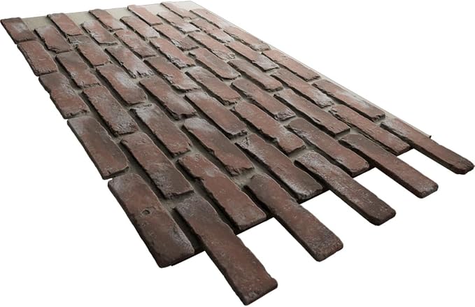 EverStone Aged Brick Faux Brick Panel, 46 7/8"W x 27"H x 1 1/4"D, Burnished Red - Image 6