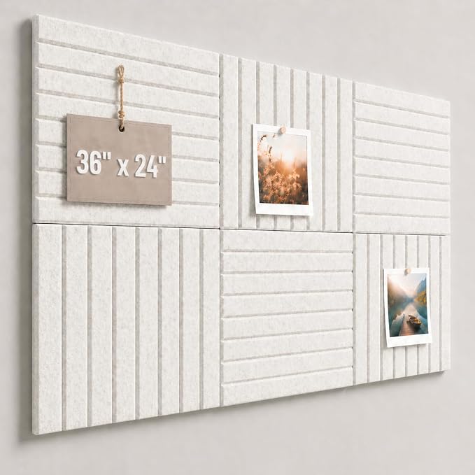 Large Cork Boards for Walls – 36" x 24" Self Adhesive Felt Wall Tiles by CreateYourIdealSpace
