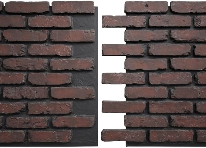 EverStone Aged Brick Faux Brick Panel, 46 7/8"W x 27"H x 1 1/4"D, Cinder Color - Image 8