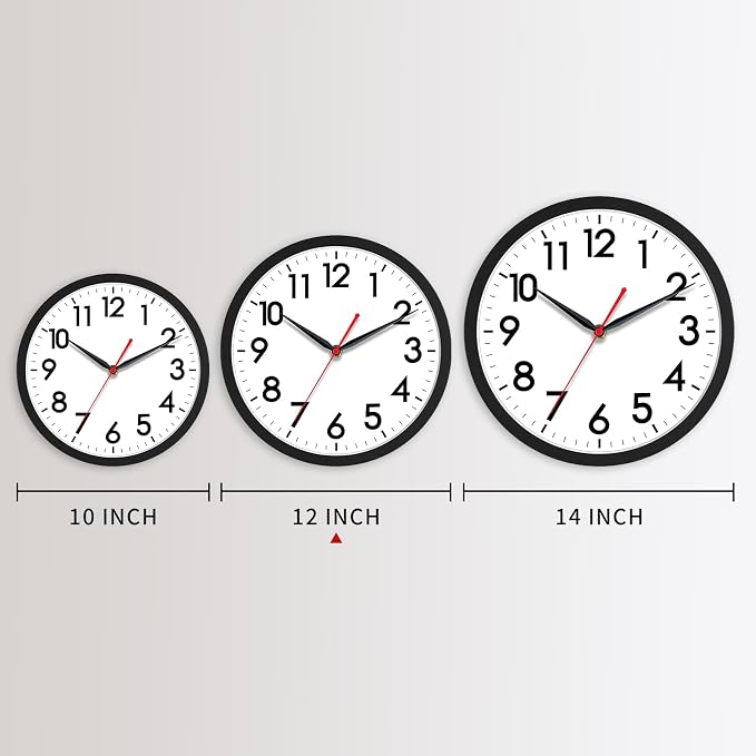 AKCISOT 12 Inch Wall Clock Silent Non-Ticking Modern Wall Clocks Battery - Image 3