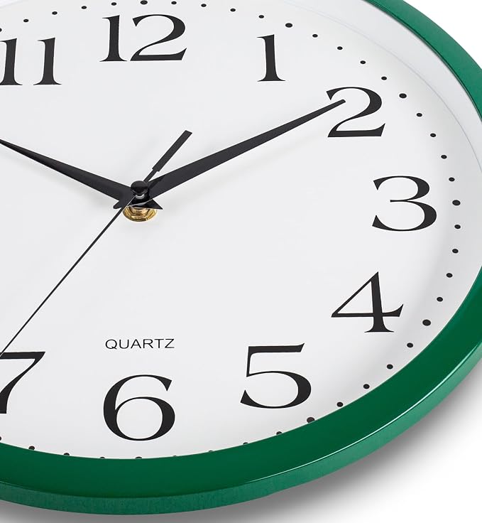 Bernhard Products Hunter Green Wall Clock Silent Non Ticking - Image 5