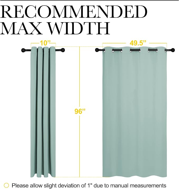 NICETOWN Aqua Blue Blackout Curtains 96" Long - Image 7