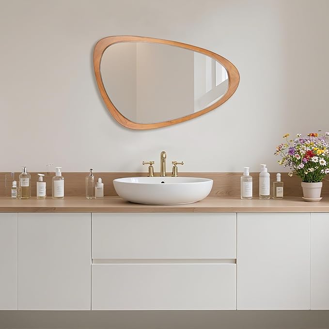Irregular Wall Mirror Asymmetrical Bathroom Mirror, Wall Mounted Decorative - Image 7
