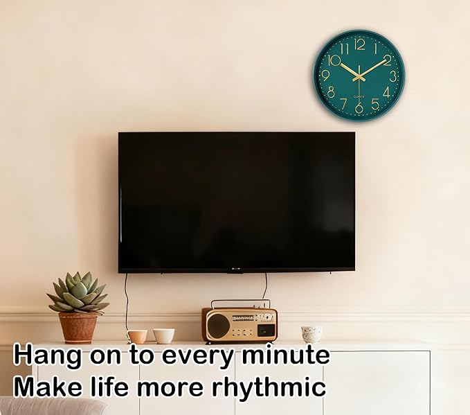 Modern Silent Wall Clock, 12 Inch Wall Clocks Battery Operated Large Number - Image 2
