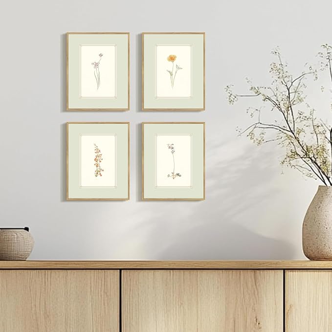 KBKBART Mint Green Floral Wall Art Set of 6 Unframed, Minimalist Abstract - Image 6