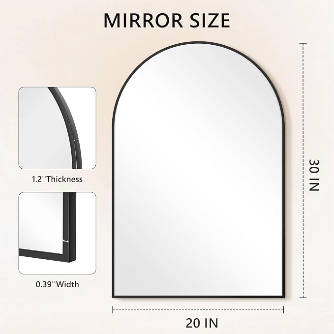 Arched Bathroom Mirror for Wall, HD Glass Over Sink for Bathroom - Image 7