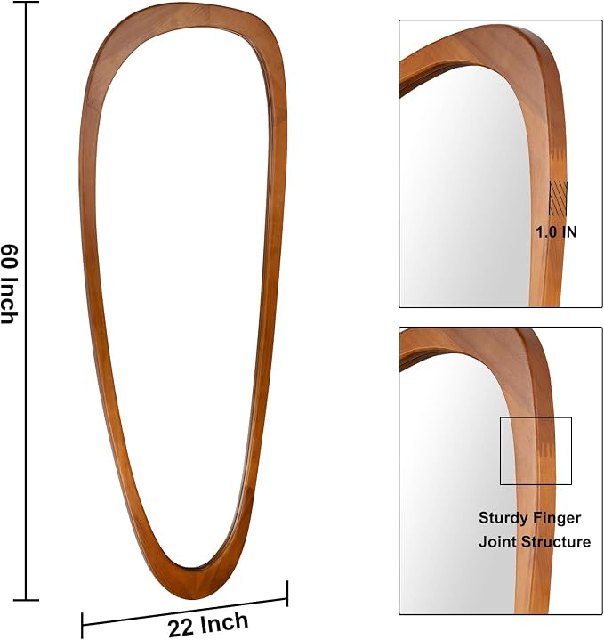 BOMINICA Full Length Irregular Wall Mirror, Large Decorative Floor Mirror - Image 2