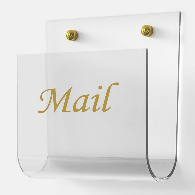 Cociat Acrylic Mail Holder for Wall Clear Hanging 6.6 X 2.2 Inch Mail Organizer by Cociat