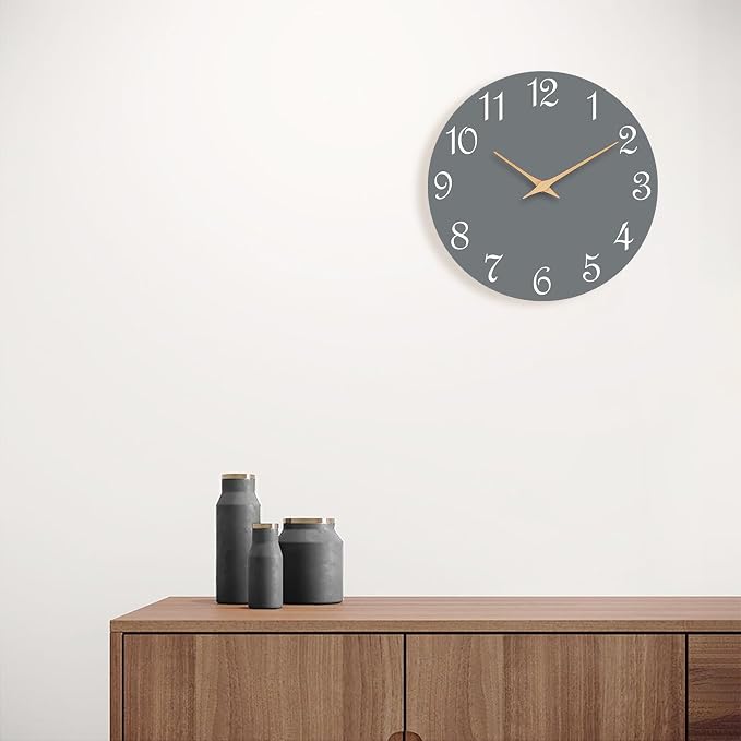 Roymnie Wall Clock 14 Inch, Modern Wall Clocks Battery Operated, Silent Non - Image 5