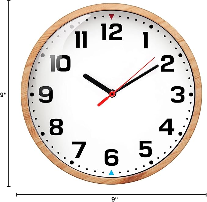 SIN&MI Wall Clock 9 Inch Battery Operated Silent Non-Ticking Wall Clock Modern - Image 8