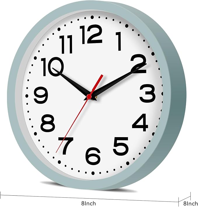 Roymnie Wall Clock Silent Non-Ticking Modern Clock Battery Operated 8 Inch - Image 9