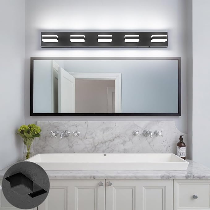 SOLFART 5 Lights Bathroom Light Fixtures Modern Bathroom Lights Over Mirror - Image 7