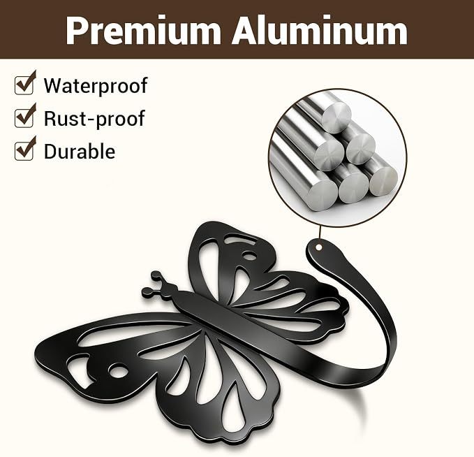 Butterfly Coat Hooks For Wall, Heavy Duty 20LB Black Coat Hooks & Towel Hooks - Image 4
