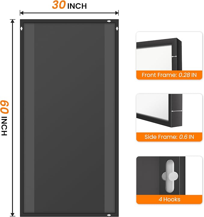 TRAHOME Bathroom Vanity Mirror for Wall, HD Shatterproof Glass, Hangs - Image 8