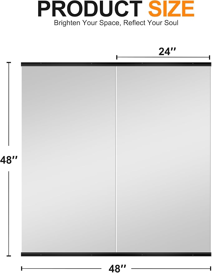 Delma Home Gym Mirror, Large Full Body Tempered Glass Frameless, Wall-Mounted - Image 5