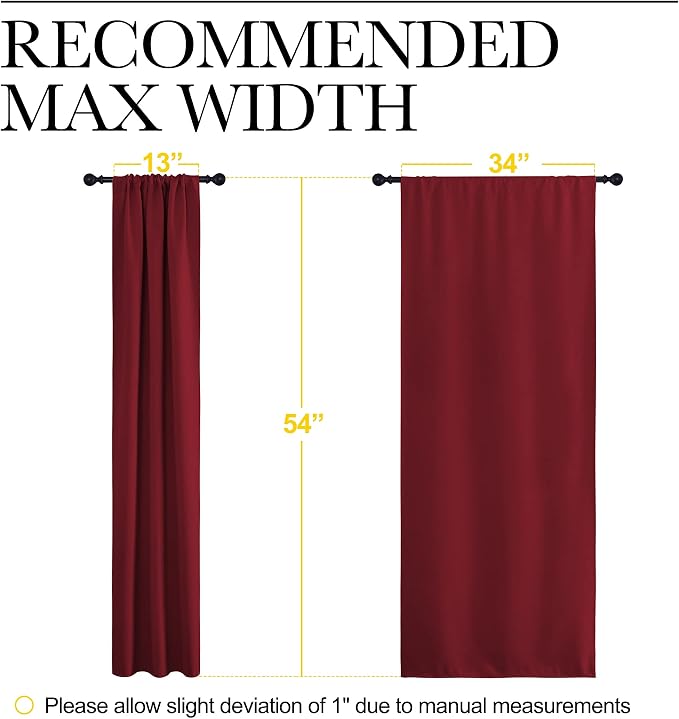NICETOWN Christmas Burgundy Red Curtains Blackout Drape Panels - Image 7