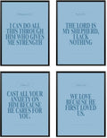 Locomiss Light Blue Christian Wall Art Decor, Modern Bible Verse Prints by Unknown