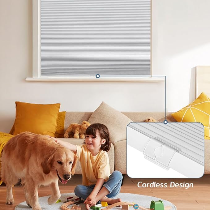SEEYE No Drill Cordless Cellular Shades, Thermal Insulated Noise Reduction - Image 3