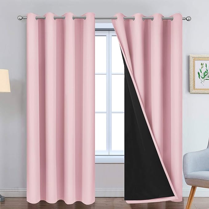 Yakamok Full Blackout Curtains 84 Inches Long, 2 Thick Layers Grommet Top by Yakamok
