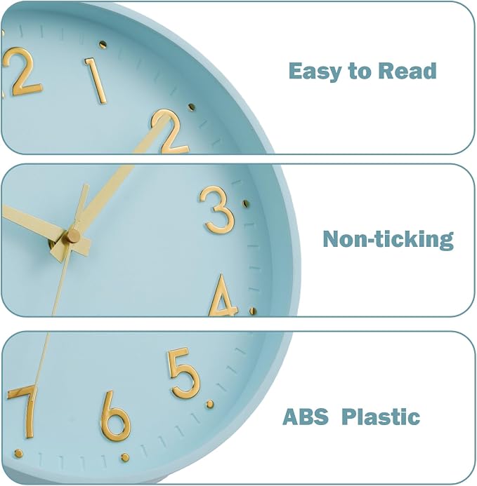 Mosewa Wall Clock 8 Inch, Wall Clocks Battery Operated Silent Non-Ticking - Image 5