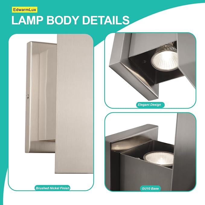 Edwarmlux Indoor Wall Sconces, Modern Wall Lights, Up and Down Wall Mount Light - Image 6