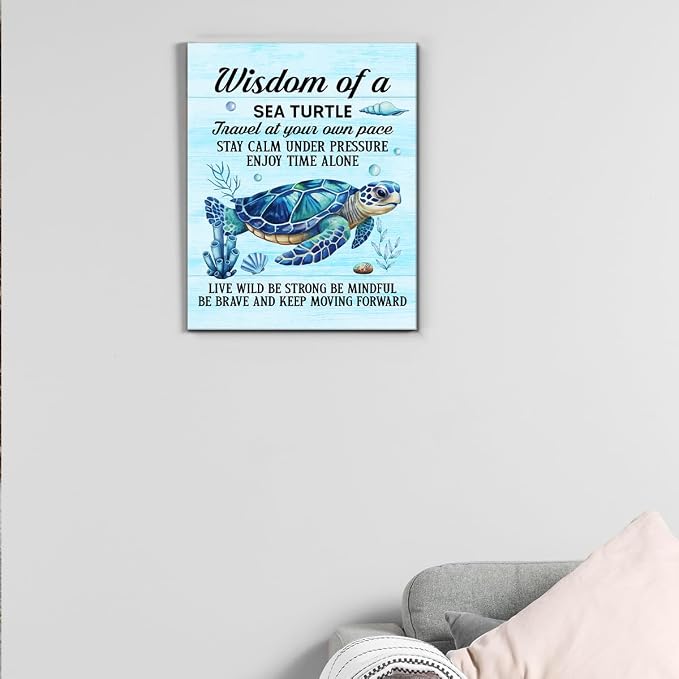 Sea Turtle Wall Art Decor Inspirational Wall Decor Posters Beach Themed - Image 7