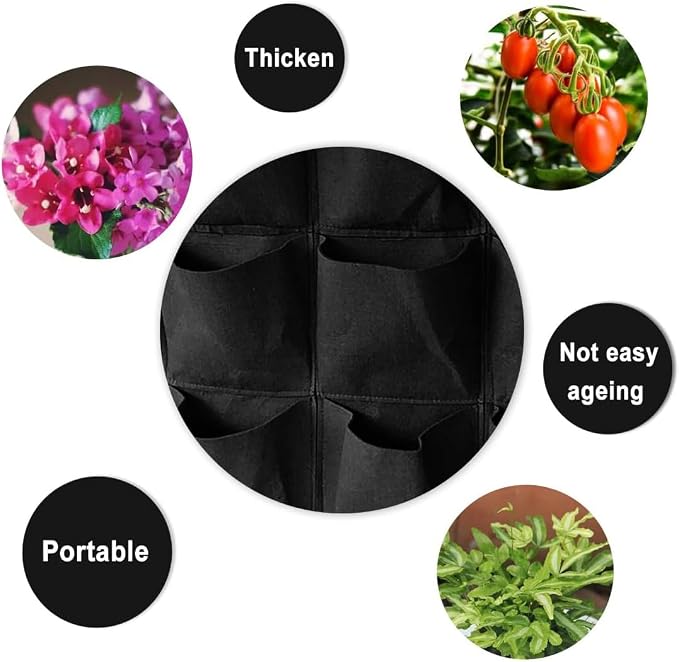 WFIST Vertical Hanging Planter Bag, Breathable Felt Wall Garden Planter - Image 3
