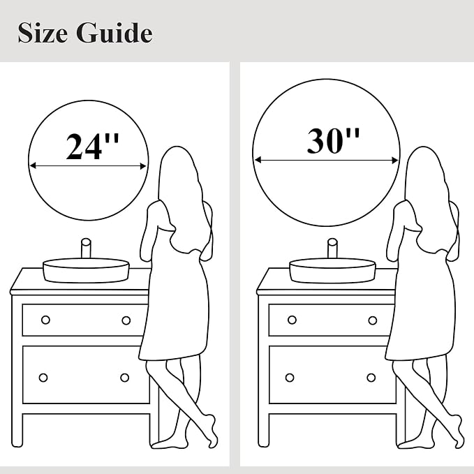 Fabuday Black Round Mirror 30 Inch - Image 7