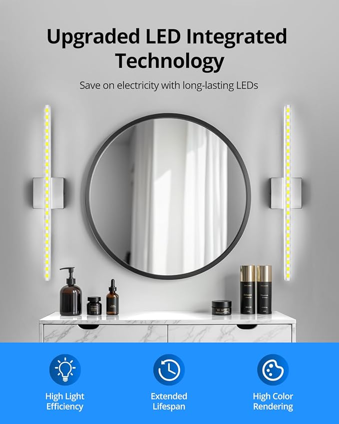 Combuh LED Bathroom Vanity Light Bar Dimmable IP44 Over Mirror Lighting Fixture - Image 7