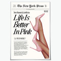 Trendy Baby Pink Poster 70s Canvas Prints The New York Press Wall Art Life Is by Unknown