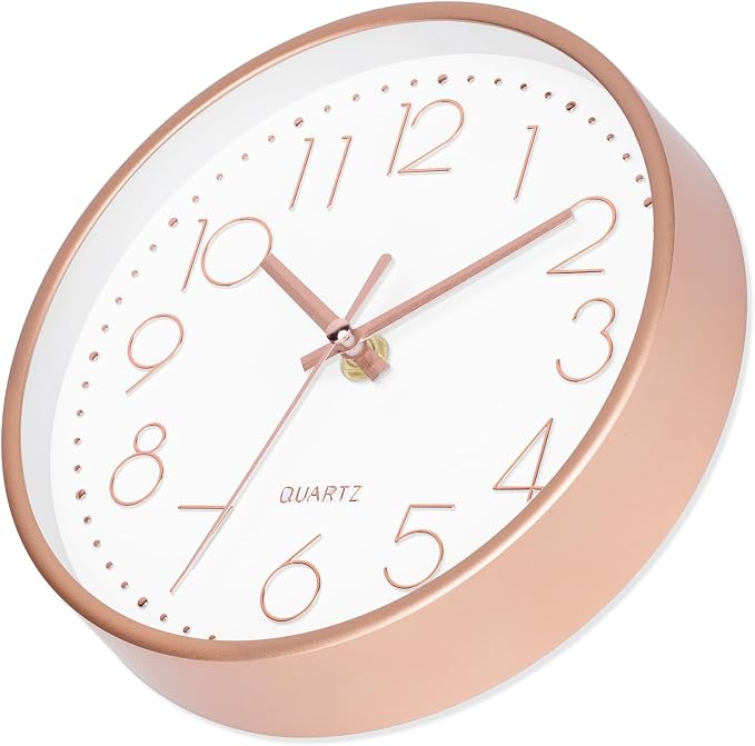 Foxtop 8 Inch Wall Clock Modern Small Wall Clocks Battery Operated Silent - Image 5