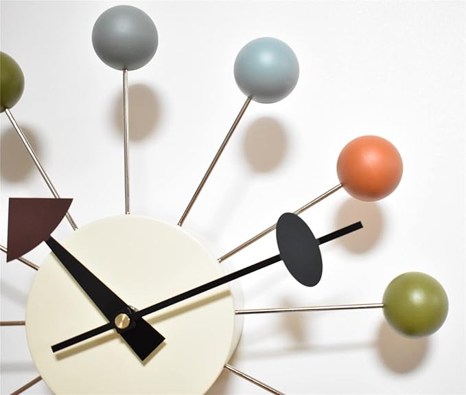 Wood Ball Wall Clock Mid Century Modern Silent Non Ticking Battery Operated 13 - Image 7