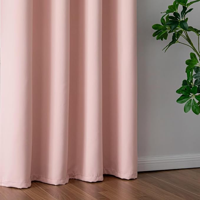 IGEMAEVE Gossamer Pink Curtains 108 Inch Length 2 Panels Set, Light Filtering - Image 5