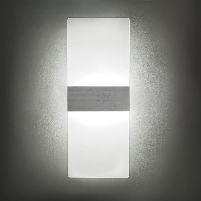 KICAAO Modern Wall Sconces Set of Two, Led Wall Light 10w, 6000k White Light Up - Image 2