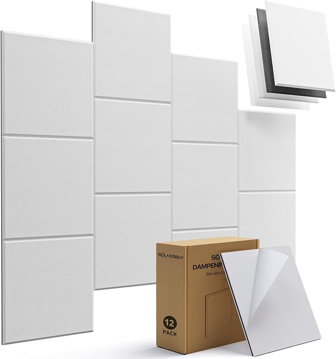 Soundsbay Mass Loaded Vinyl, Soundproof Wall Panels Self-adhesive, 12 Pack by Soundsbay