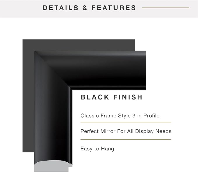MCS Simplicity 22x28 Large Wall Mirror, Vertical & Horizontal Wall Hanging - Image 6